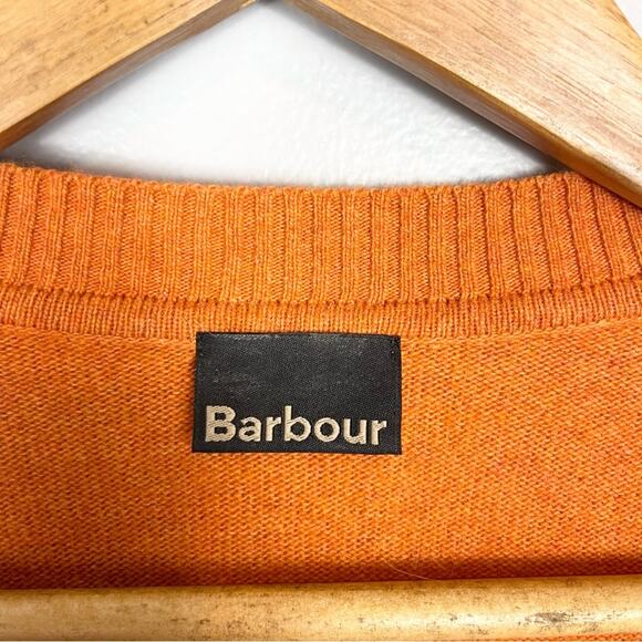Barbour V-neck long sleeve sweater pullover wool blend women’s size 6 orange - Picture 4 of 7